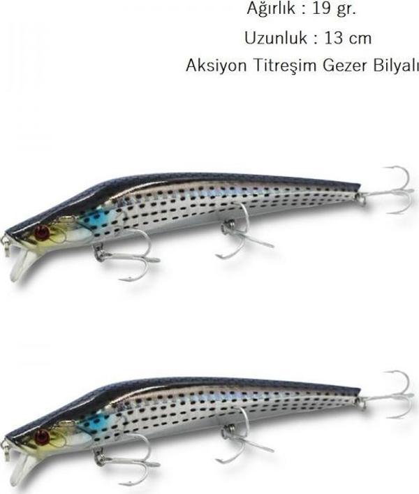 2 Adet Rapala Lures Suni Yem Yapay Yem Maket Balık JigYem LrfYem19Gr.13cm - Image 1