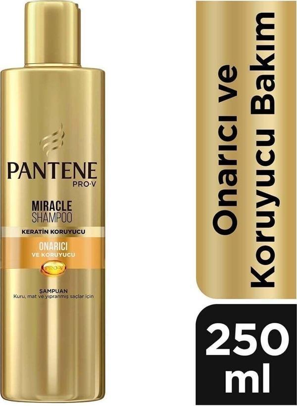 Pantene Miracle Şampuan Onarıcı Ve Koruyucu Bakım Keratin Koruyuculu 250 Ml, Kuru, Mat Ve Yıpranmış Saçlar İçin - Image 1