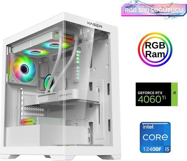 Xaser Xsr899 i5 12400F 16GB Ram 512GB M.2 NVMe SSD 8GB RTX4060Ti Sıvı Soğutma Oyun Bilgisayarı - Image 1