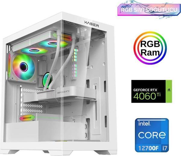 Xaser Xsr908 i7 12700F 32GB Ram 1TB M.2 NVMe SSD 8GB RTX4060Ti Sıvı Soğutma Oyun Bilgisayarı - Image 1