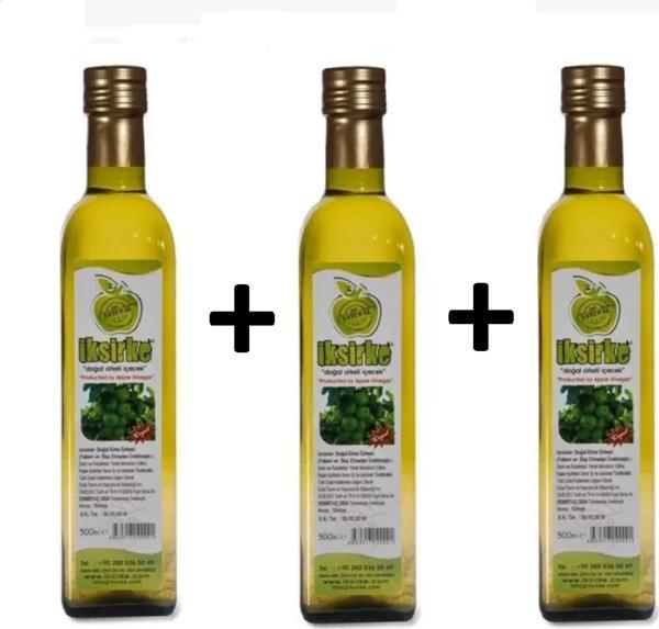 Iksirke Katkısız Ekşi Elma Sirkesi 500 ML 3Adet - Image 1