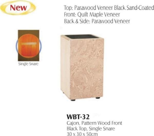 WBT-32 CAJON PATTERN WOOD FRONT SINGLE SNARE BLACK  :MAXT - Image 1