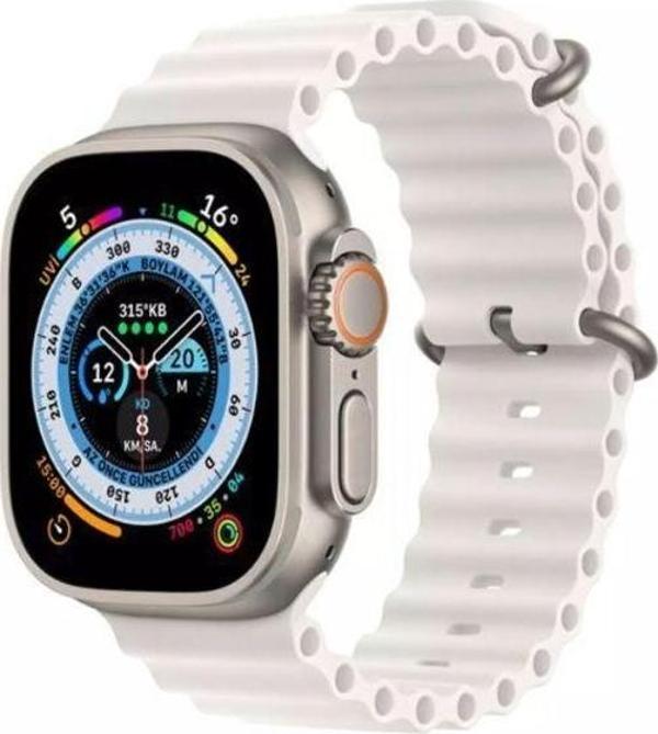 Winex 2024 Watch 8 Pro Max Amoled Ekran Android İos Uyumlu Akıllı Saat Beyaz - Image 1