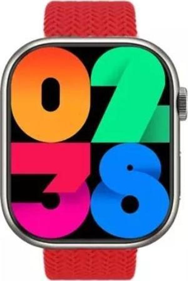 Winex 2024 Watch 9 Pro Amoled Ekran Android İos Uyumlu Akıllı Saat Kırmızı - Image 1