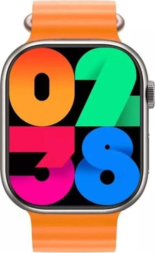 Winex 2024 Watch 9 Pro Amoled Ekran Android İos Uyumlu Akıllı Saat Turuncu - Image 1