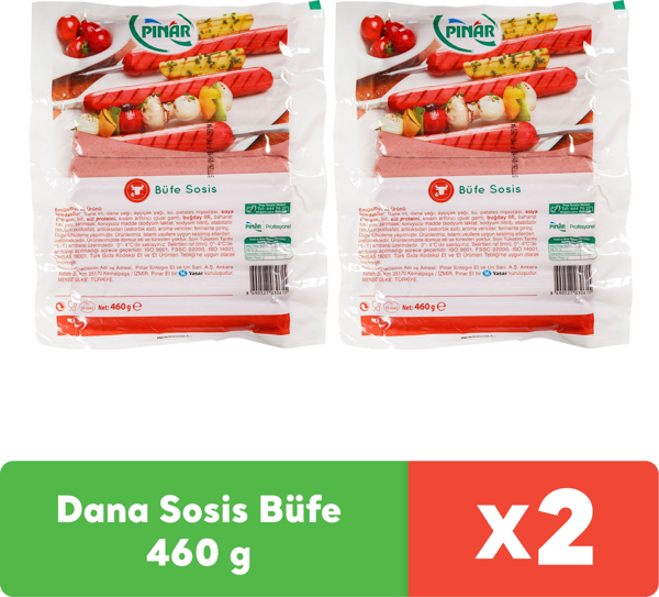 Pınar Dana Sosis Büfe 460 g x 2 adet - Image 1