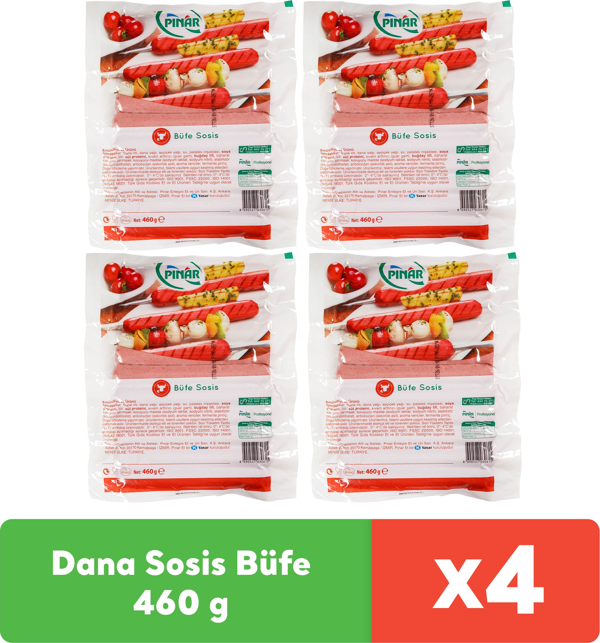 Pınar Dana Sosis Büfe 460 g x 4 adet - Image 1