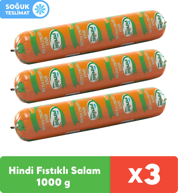 Pınar Hindi Fıstıklı Salam 1000 g x 3 Adet - Image 1