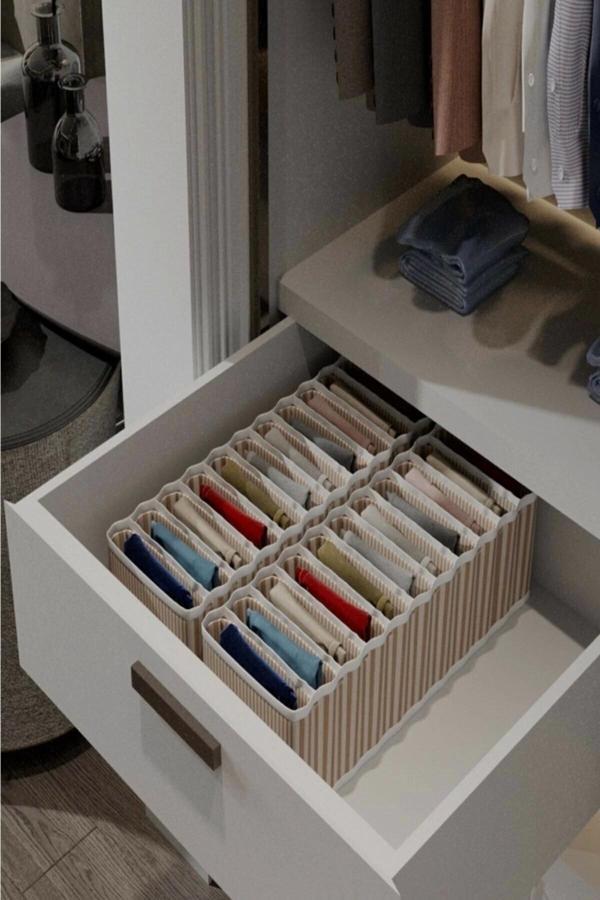 11 Bölmeli Dolap Ve Çekmece Içi Düzenleyici Akordiyon Organizer M-00500 (1 Adet) - Image 1