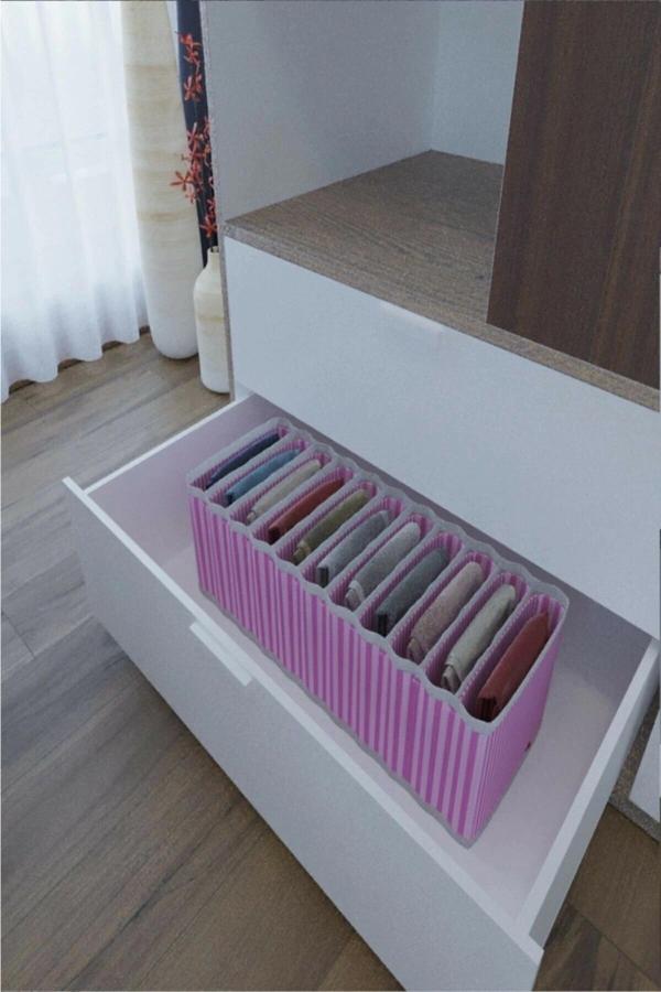 11 Bölmeli Dolap Ve Çekmece Içi Düzenleyici Akordiyon Organizer M-00500 (6 Adet) - Image 1