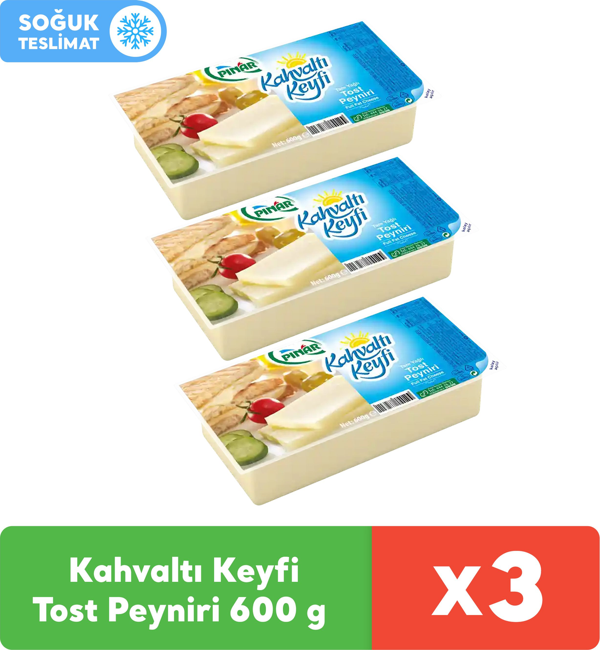 Pınar Kahvaltı Keyfi Tost Peyniri 600 g x 3 Adet - Image 1