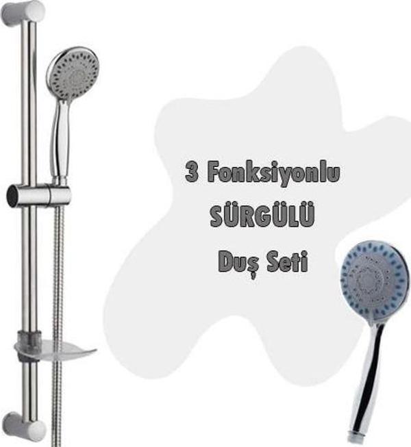 3 Fonksiyonlu Sürgülü Duş Seti 5 Parça Özel Set - Image 1