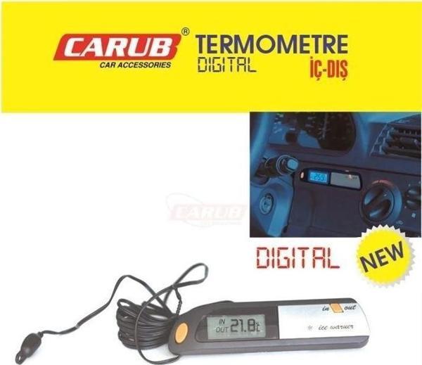 Carub Dijital Araba İç Dış Ölçüm Aleti Termometre - Image 1