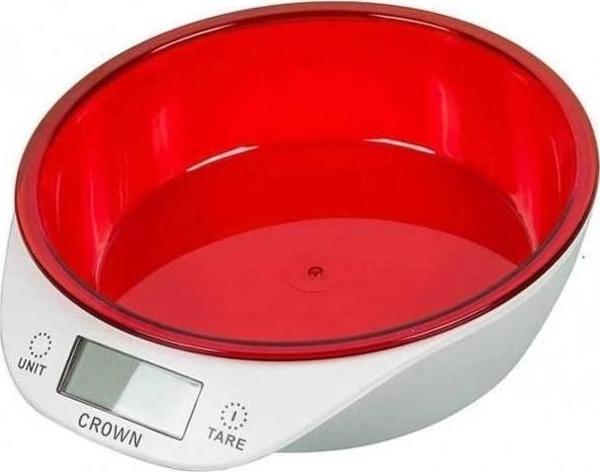 Crown Dijital Lüks Kefeli Mutfak Terazisi 5 Kg Çıkarılabilir Ölçü Kabı Terazi Tartı Gram - Image 1