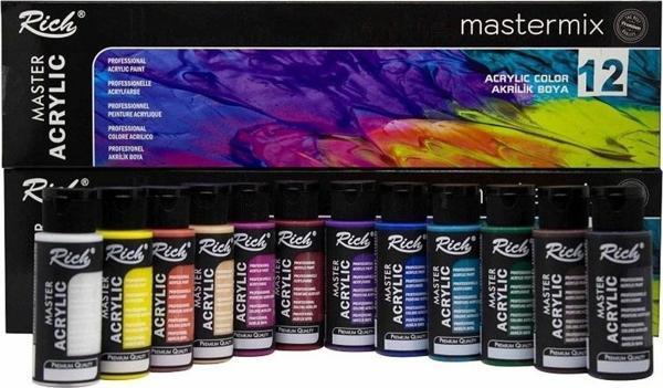 Rich Mastermix 60 cc 12 Renk Akrilik Boya - Image 1