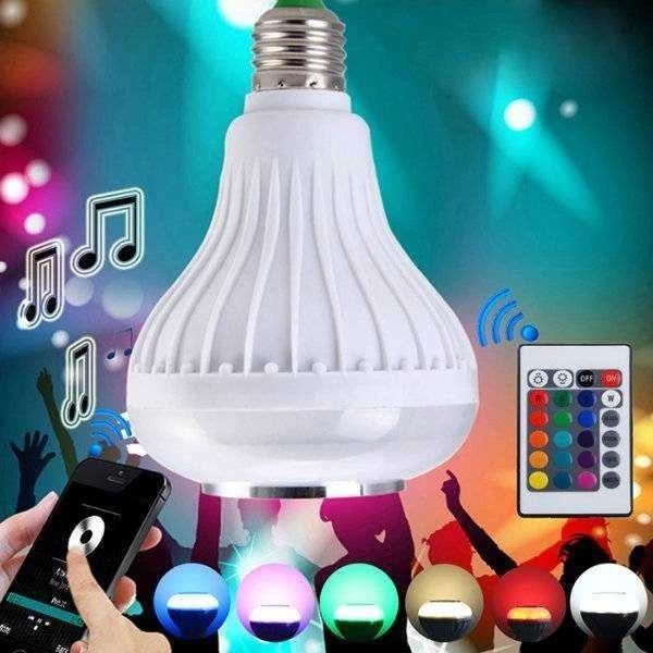 Girişli Bluetooth Hoparlör Ve Led Lamba Uzaktan Kumandalı Ampül - Image 1