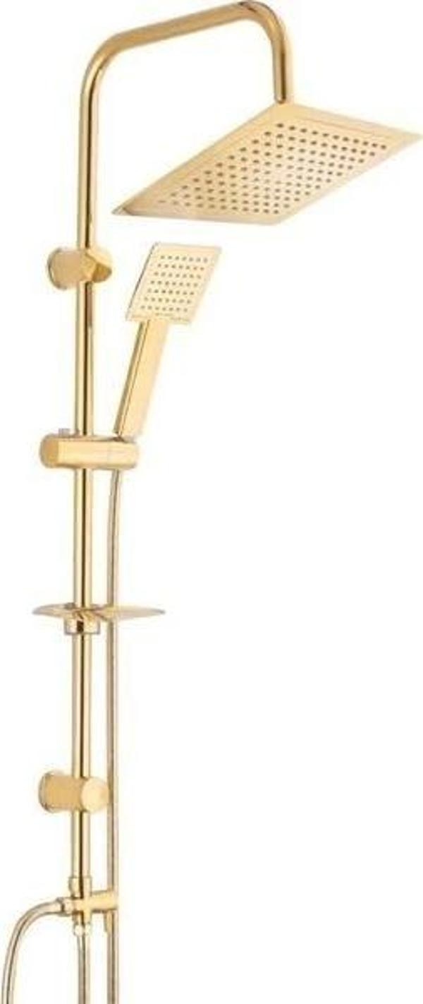 Golden Kare Krom Lüks Robot Yağmurlama Tepe Duş Seti - Image 1
