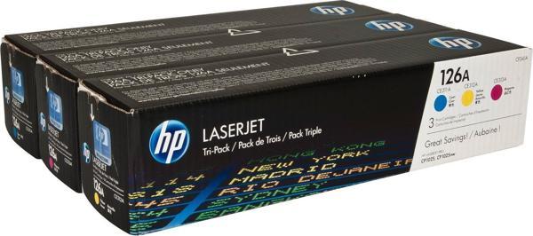 HP 126A Mavi-Kırmızı-Sarı 3lü Takım Toner CF341AM CE311A-CE312A-CE313A - Image 1