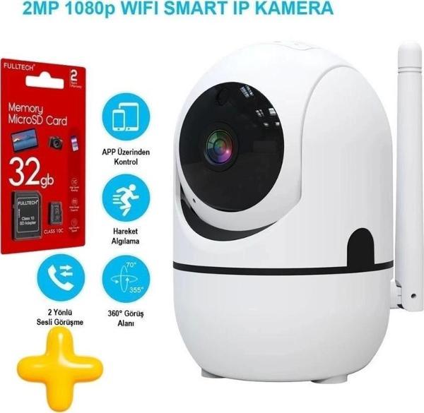 Hafıza Kartlı Wifi Akıllı Kamera Hareket Algılamalı Gece Görüşlü Bebek Kamera - Image 1