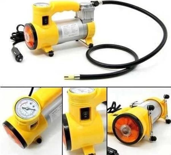 Hava Kompresörü Mini Şişirme Ve Aydınlatma Araç Lastik Pompası - Image 1