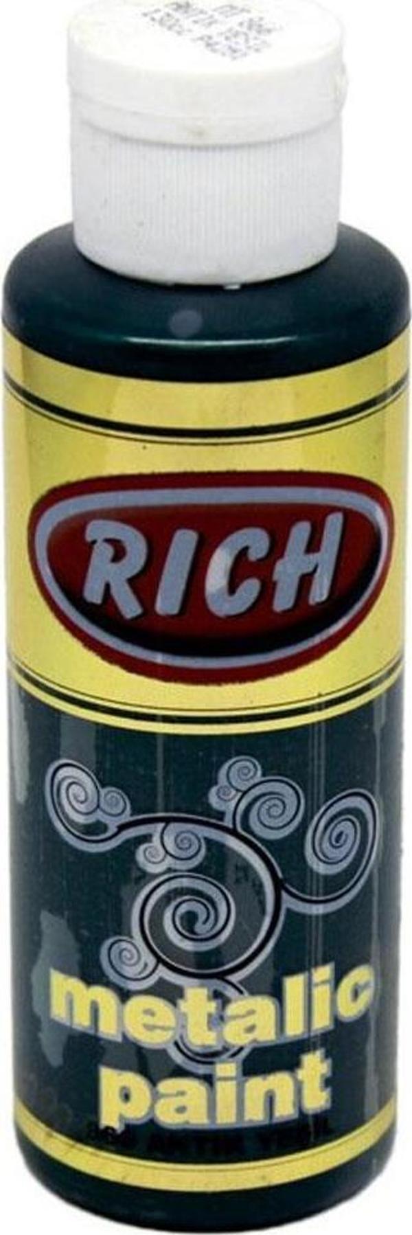 Rich Akrilik Boya Metalik 120 CC Antik Yeşil 0866 - Image 1