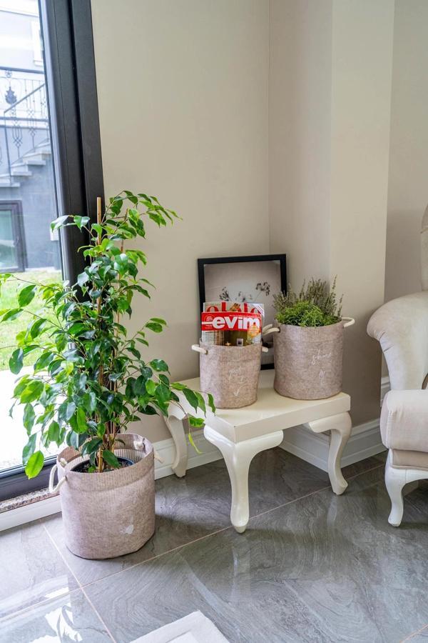 Kulplu Yuvarlak Düzenleyici Çok Amaçlı Kolay Taşınabilen Organizer Keçe Sepet (maxi) 03655 - Image 1