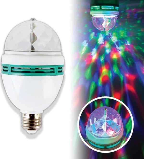 Renkli Led Döner Başlıklı Disko Topu Ampul Gece Lambası Disco Lamp - Image 1