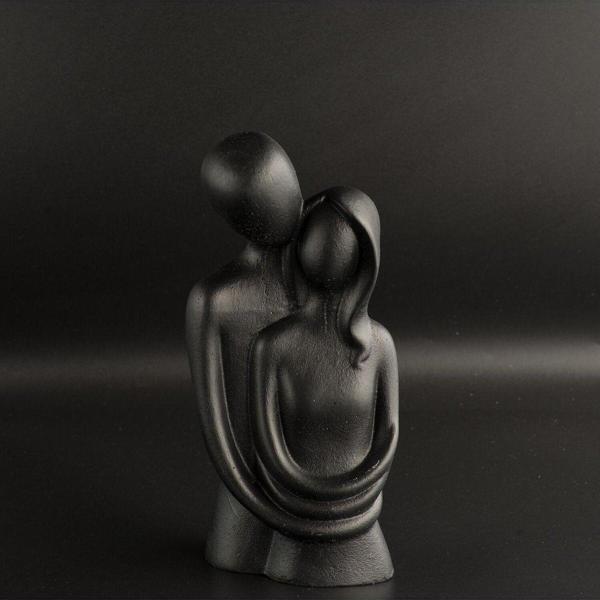 Blue Avm Sarılan Çift Siyah Heykel / Büst / Biblo - Image 1