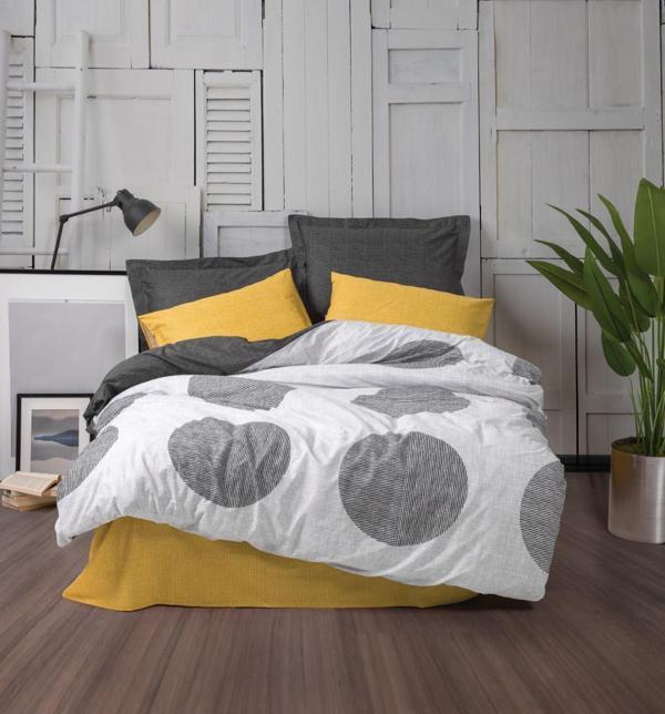 Cotton Box Modern Çift Kişilik Nevresim Takımı Dappled Sarı - Image 1