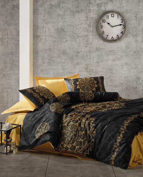 Cotton Box Saten Çift Kişilik Nevresim Takımı Alvina Gold - Image 1