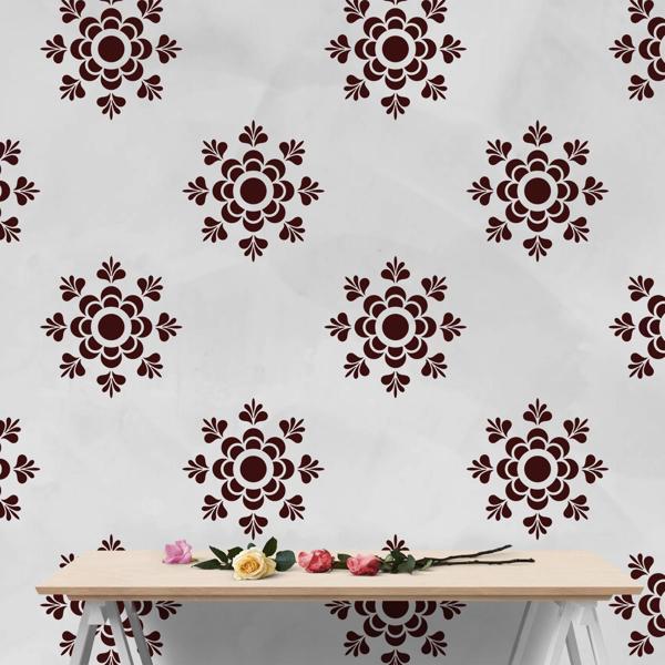 Desen -6 Stencil Boyama şablonu 30x30 cm, Duvar Stencil, Fayans Stencil, Mobilya Stencil - Image 1