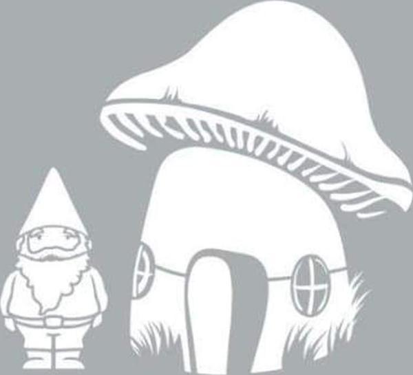 Gnome Stencil Boyama şablonu 30x30 cm, Duvar Stencil, Fayans Stencil, Mobilya Stencil - Image 1