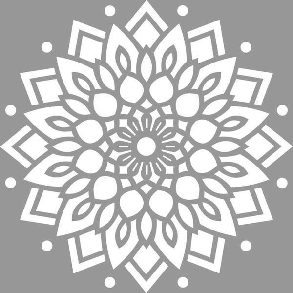 Mandala 22 Stencil Boyama şablonu 30x30 cm, Duvar Stencil, Fayans Stencil, Mobilya Stencil - Image 1