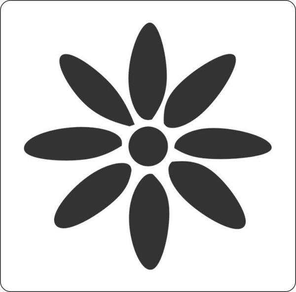 Papatya 2 Stencil Boyama şablonu 30x30 cm, Duvar Stencil, Fayans Stencil, Mobilya Stencil - Image 1