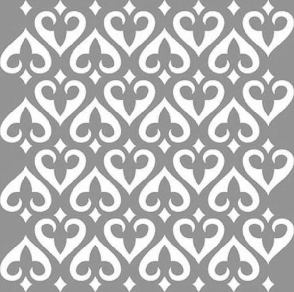Karo Kalp Stencil Boyama şablonu 30x30 cm, Duvar Stencil, Fayans Stencil, Mobilya Stencil - Image 1