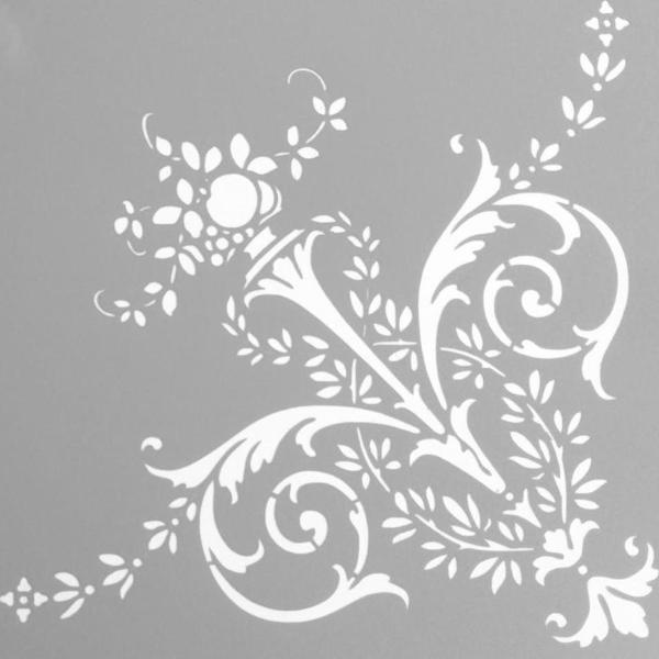 Karo Köşe Stencil Boyama şablonu 30x30 cm, Duvar Stencil, Fayans Stencil, Mobilya Stencil - Image 1