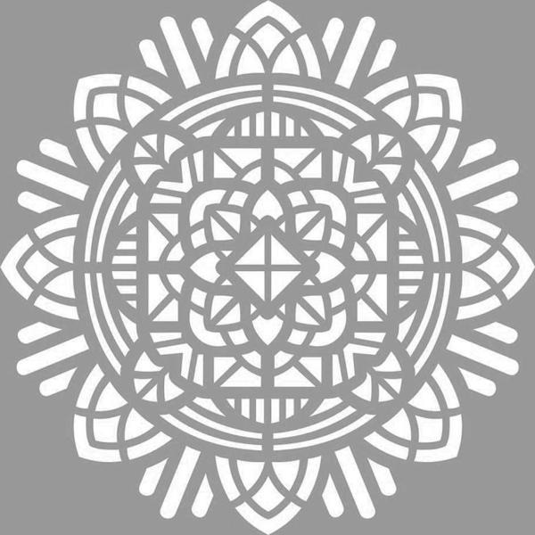 Tribal Mandala Stencil Boyama şablonu 30x30 cm, Duvar Stencil, Fayans Stencil, Mobilya Stencil - Image 1