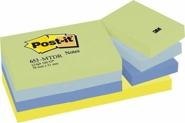 3M Post-İt Not Mint Serisi 4 Renk x 3 Blok 100Yp. 38x51mm - Image 1