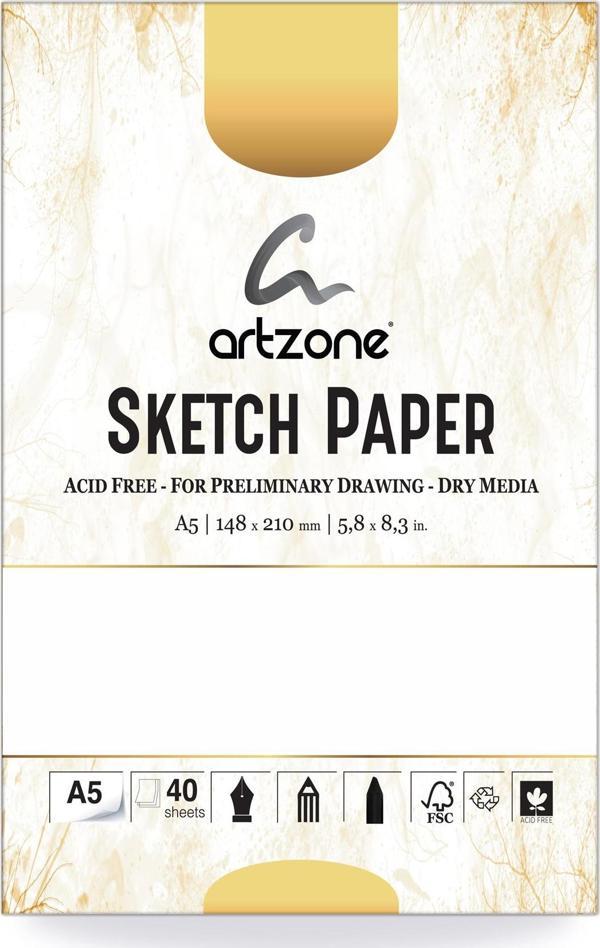 Artzone A5 Beyaz Dokulu Çizim Kağıdı 160 Gram - 40 Yaprak	 - Image 1