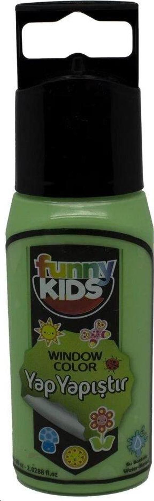Funny Kids Yap Yapıştır Cam Boyası 60cc - 7514 Fıstık Yeşili - Image 1