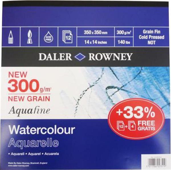 Daler Rowney Aquafine Sulu Boya Blok 300gr - 35x35cm - Image 1