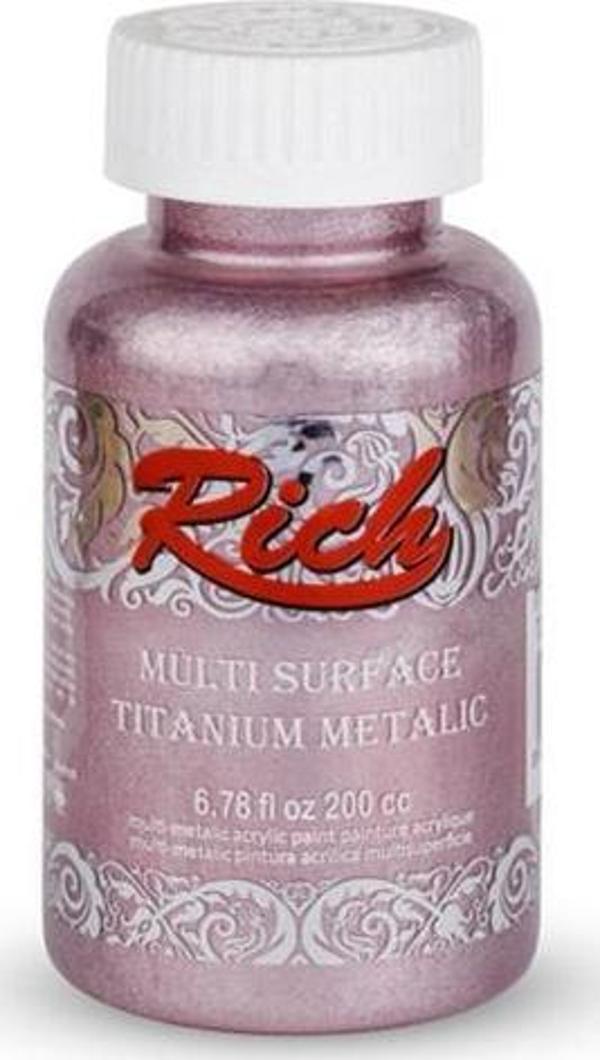 Rich Multi Surface Titanium Metalic Akrilik Boya 200cc N:2556 Toz Pembe - Image 1