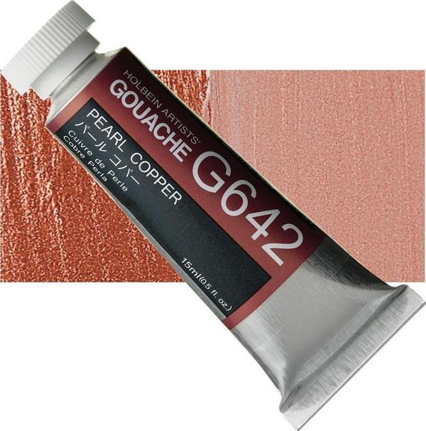 Holbein Artists Gouache - G642 Pearl Copper 15ml.	 - Image 1