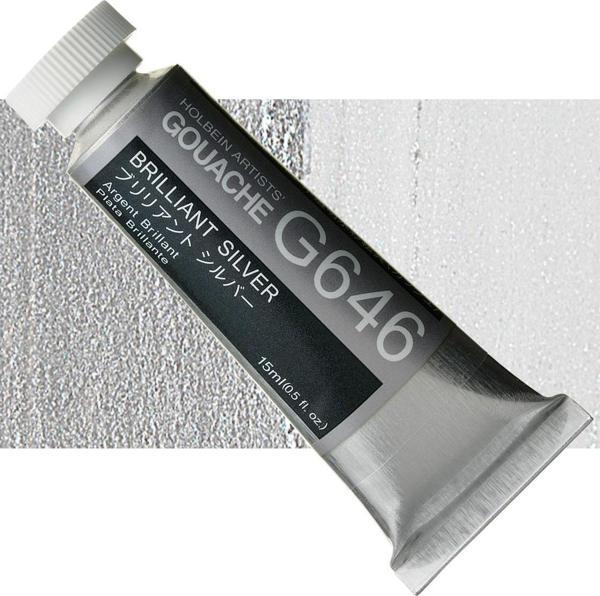 Holbein Artists Gouache - G646 Brilliant Silver 15ml.	 - Image 1