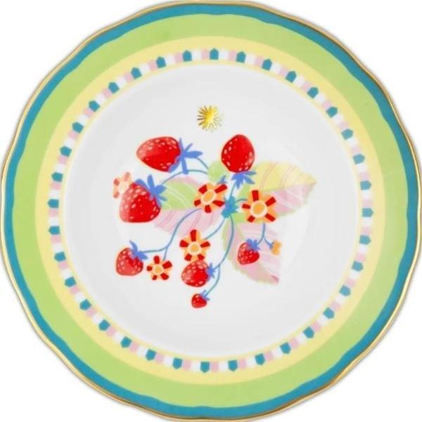 Baci Milano Mamma Mia Çilek Desenli Tabak 22 cm - Image 1