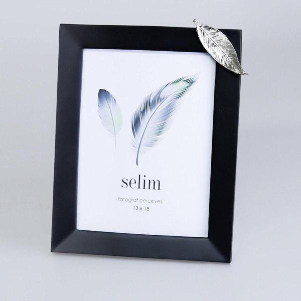 Selim Dekor Yapraklı 13x18 Çerçeve Siyah Gümüş - Image 1