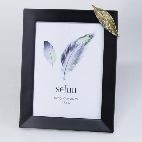 Selim Dekor Yapraklı 15x 20 Çerçeve Siyah Altın - Image 1