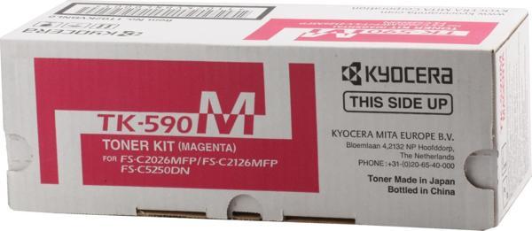 Kyocera TK-590M Magenta Kırmızı Orjinal Fotokopi Toneri FS-C2016-2026-2126-2526-2626 M6026-6526 - Image 1