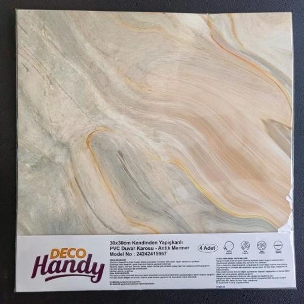 Decohandy 30x30 Cm Pvc Duvar Karosu 4'Lü Paket - Antik Mermer - Image 1