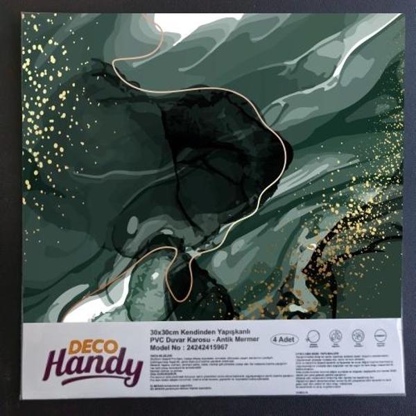 DecoHandy Pvc Duvar Karosu 30x30cm 4'Lü Paket -  Zümrüt 0,36m2 - Image 1
